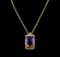 14KT Yellow Gold 73.39 ctw Ametrine & Diamond Pendant with Chain