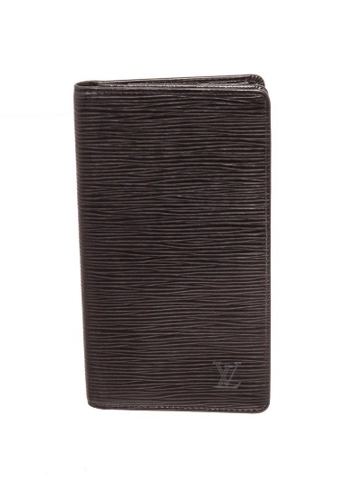 Louis Vuitton Black Epi Leather Passport Agenda Wallet