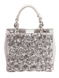 Michael Kors Silver Flora Burst Shoulder Bag