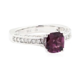2.06 ctw Square Cushion Mixed Lavender Spinel And Round Brilliant Cut Diamond Ri