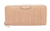 Coach Beige Gathered Leather Zippy Wallet