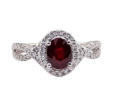 1.17 ctw Ruby and Diamond Ring - 14KT White Gold