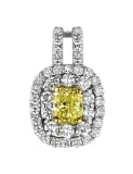 18k Two Tone Gold 1.13CTW Diamond Pendant, (VS1-SI1/VS1 /G-H/Nat-yel)