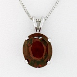 New 14K White Gold 7.43 ctw Oval Brilliant Almandine Garnet 18