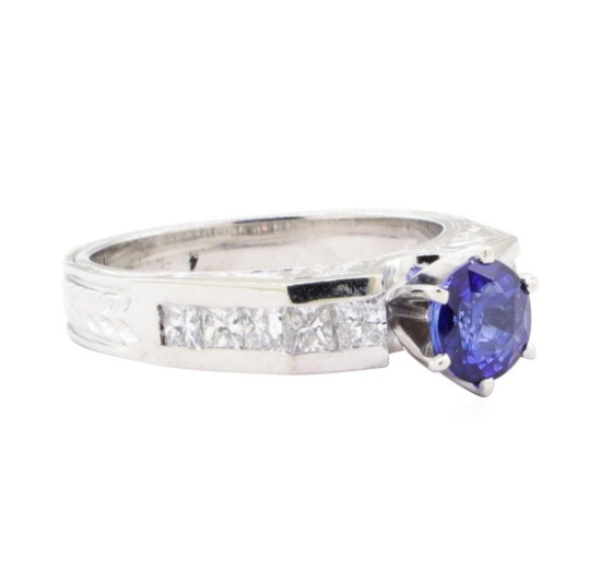 1.76 ctw Sapphire And Diamond Ring - Platinum