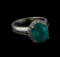 5.12 ctw Apatite and Diamond Ring - 14KT White Gold