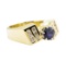1.69 ctw Blue Sapphire And Diamond Ring - 14KT Yellow Gold