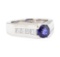 1.99 ctw Sapphire And Diamond Ring - 14KT White Gold