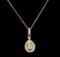 1.37 ctw Diamond Pendant With Chain - 14KT Yellow Gold