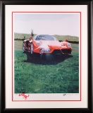 Harold James Cleworth Ferrari Red Limited Edition Lithograph