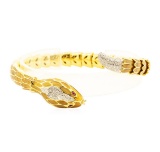 18KT Yellow Gold David Webb Snake Flexable Bangle Bracelet