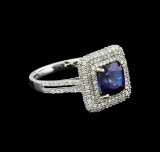 14KT White Gold 2.90 ctw Sapphire and Diamond Ring