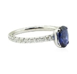 1.78 ctw Sapphire and Diamond Ring - 14KT White Gold