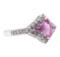 1.48 ctw Marquise Brilliant Pink Sapphire And Triangle Shape Straight-Side Step