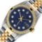 Rolex Mens 2 Tone Blue Diamond & Sapphire Oyster Perpetual Datejust Wriswatch 36