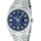 Rolex Mens Stainless Blue Diamond 36MM Oyster Perpetaul Datejust