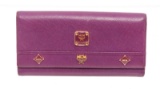 MCM Purple Leather Long Flap Wallet