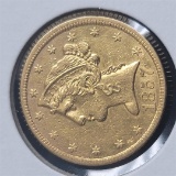 1857 No Motto $5 Liberty Head Half Eagle AU