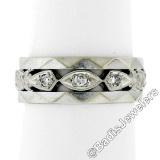 Antique 14kt White Gold 0.20 ctw Diamond 7mm Eternity Band Ring