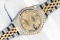 Rolex Ladies 2 Tone 18K Champagne Diamond Datejust Wristwatch With Rolex Box