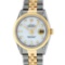Rolex Mens 2 Tone MOP Diamond Lugs 36MM Datejust Wristwatch