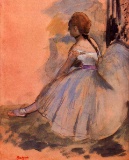 Edgar Degas - Sitting Dancer With Extended Left Leg