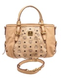 MCM Cream Visetos Coated Canvas & Leather Shoulder Bag