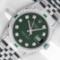 Rolex Mens Stainless Steel Diamond Lugs Green Diamond & Emerald Datejust Wristwa