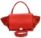 Celine Red Suede Leather Small Trapeze Shoulder Bag