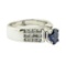 2.17 ctw Oval Brilliant Blue Sapphire And Diamond Ring - 14KT White Gold