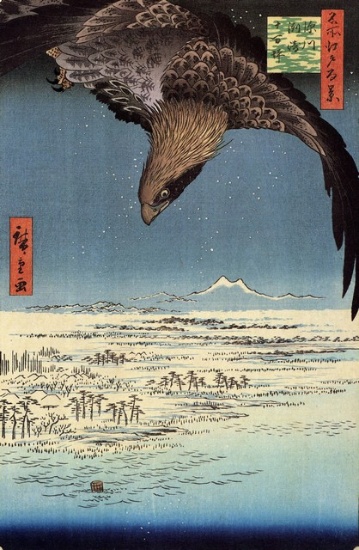 Hiroshige Eagle over the Lowlands Near Susaki