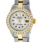 Rolex Ladies 2 Tone MOP Sapphire String Diamond Oyster Perpetual Datejust Wristw