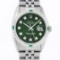 Rolex Mens Stainless Steel Green Vignette Diamond Oyster Perpetual Datejust Wris