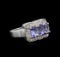 14KT White Gold 2.52 ctw Tanzanite and Diamond Ring