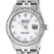 Rolex Mens Stainless Steel MOP Princess Cut Diamond Lugs 36MM Datejust Wristwatc