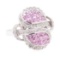 2.40 ctw Pink Sapphire And Diamond Ring - 18KT White Gold