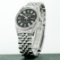 Rolex Mens Stainless Steel 36mm Black Diamond Dial Datejust Wristwatch