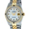 Rolex Mens 2 Tone Mother Of Pearl Diamond & Sapphire Datejust Wristwatch