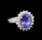 14KT White Gold 3.87 ctw Tanzanite and Diamond Ring