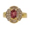 1.82 ctw Pink Spinel and Diamond Ring - 18KT Yellow Gold