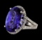 12.38 ctw Tanzanite and Diamond Ring - 14KT White Gold