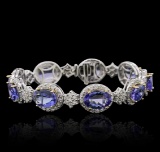 14KT Two-Tone Gold 25.74 ctw Tanzanite and Diamond Bracelet