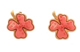 Chanel Pink Gold Leaf Earring