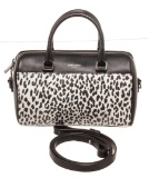 Yves Saint Laurent Black White Baby Duffle Crossbody Bag