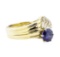 1.54 ctw Sapphire and Diamond Ring - 14KT Yellow Gold