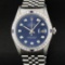 Rolex Mens Stainless Steel Blue Diamond & Sapphire Oyster Perpetual Datejust Wri