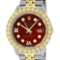 Rolex Mens 2 Tone Red VS 4 ctw Beadset Diamond Datejust Wristwatch with Rolex Bo