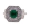 1.15 ctw Emerald and Diamond Ring - 18KT White Gold