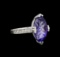 14KT White Gold 5.20 ctw Tanzanite and Diamond Ring