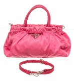 Prada Pink Leather Shoulder Bag